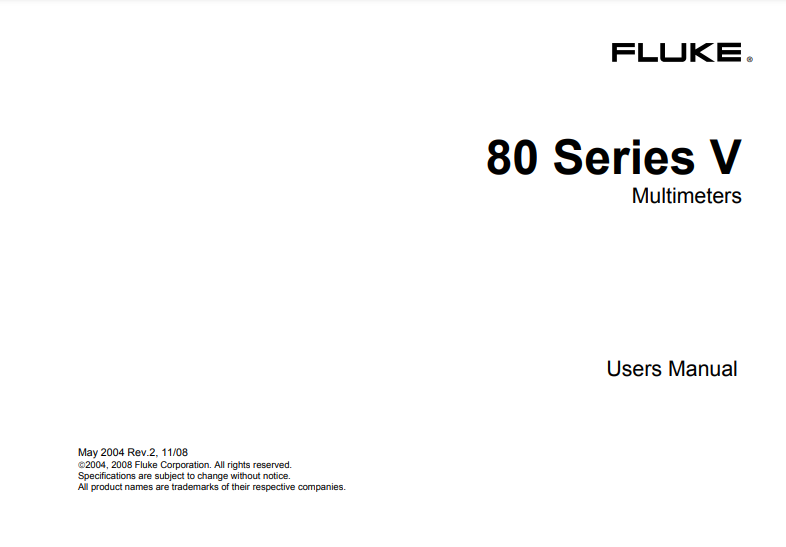 Fluke 87V User Manual